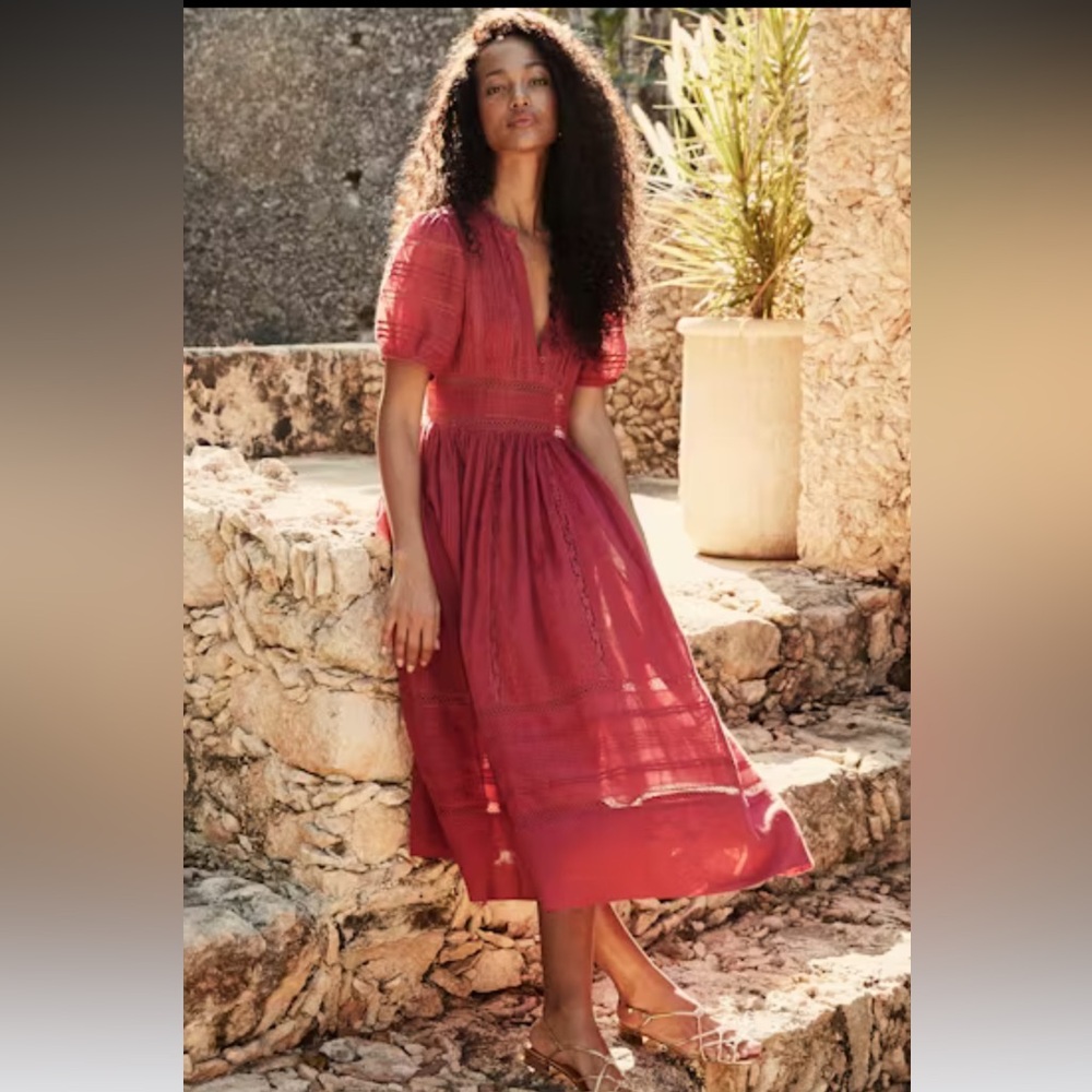 DOEN Violet Dress in Wineberry - size S